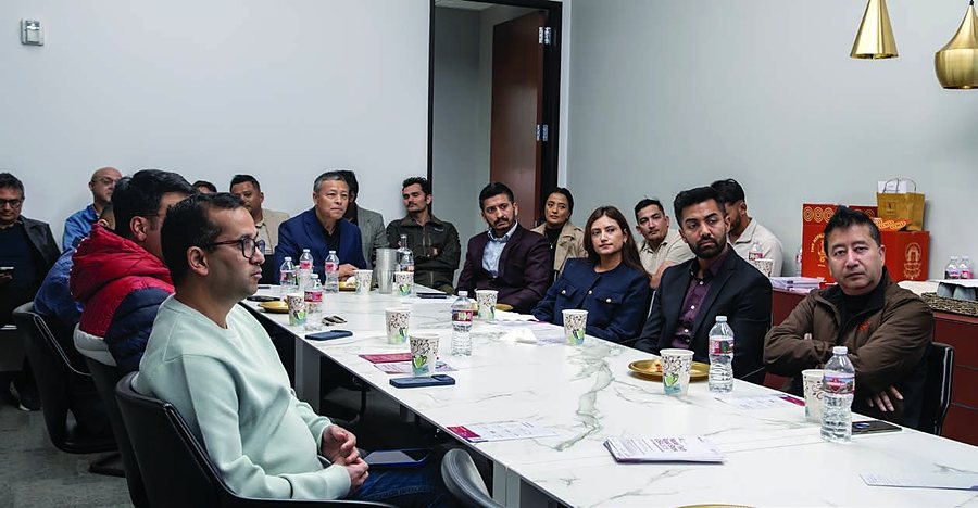 Business roundtable discussion at the Nepal Tech Roadshow USA 2026